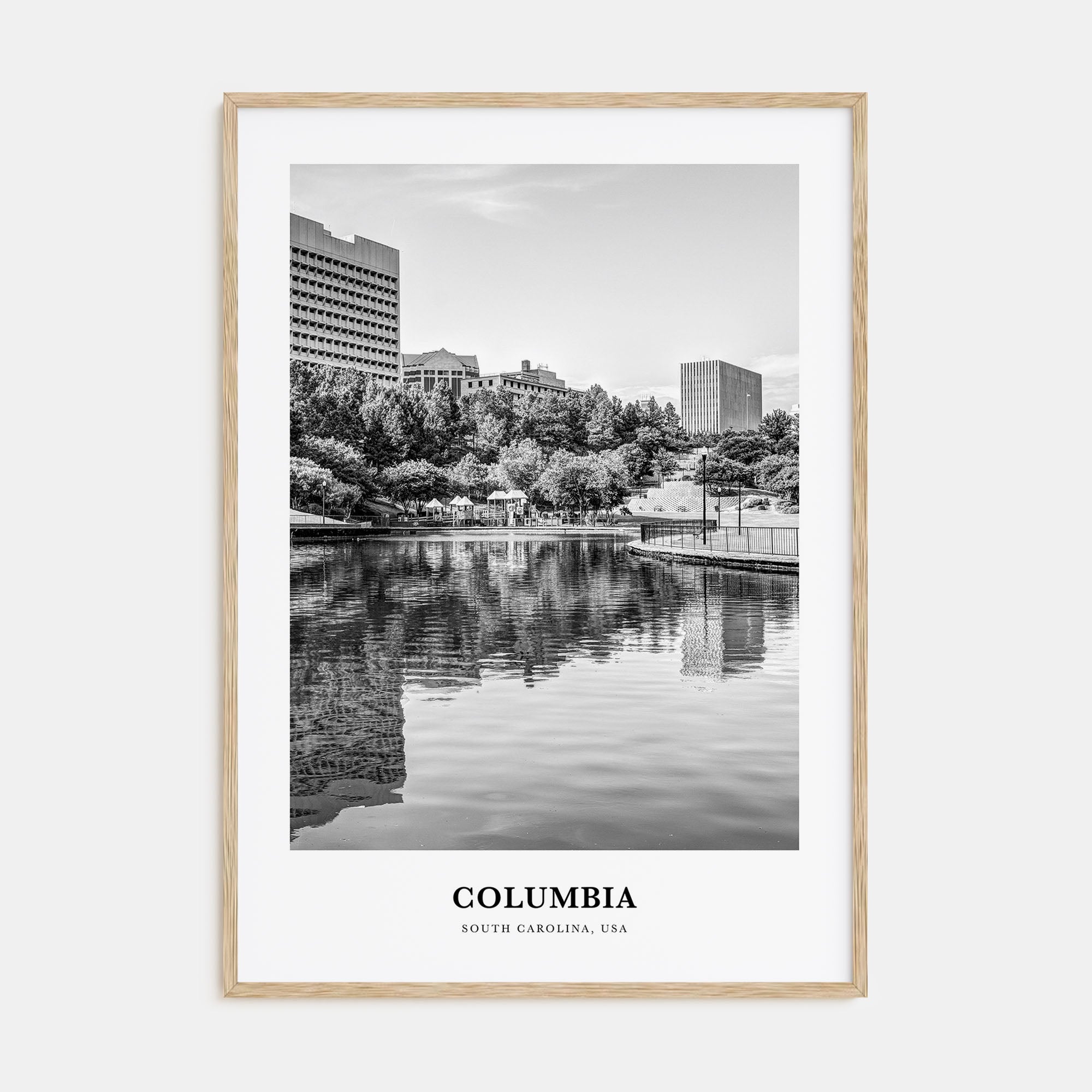 Columbia, South Carolina Portrait B&W Poster