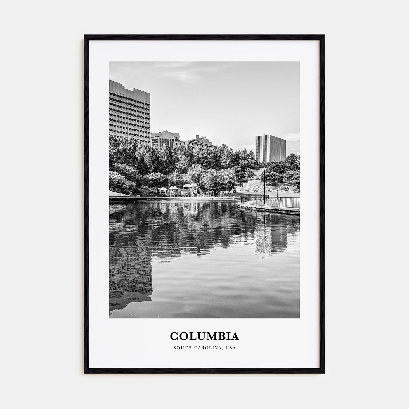 Columbia, South Carolina Portrait B&W Poster
