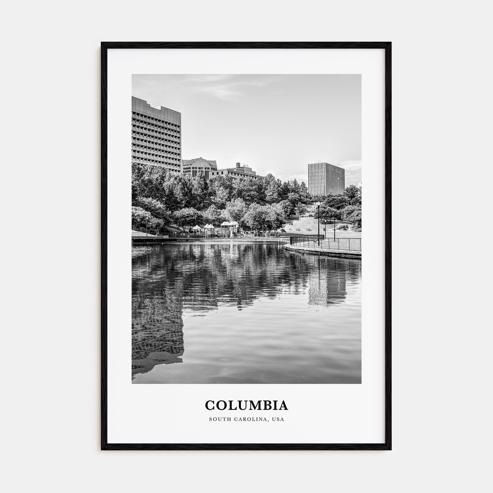 Columbia, South Carolina Portrait B&W Poster