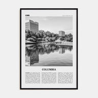Columbia, South Carolina Travel B&W Poster