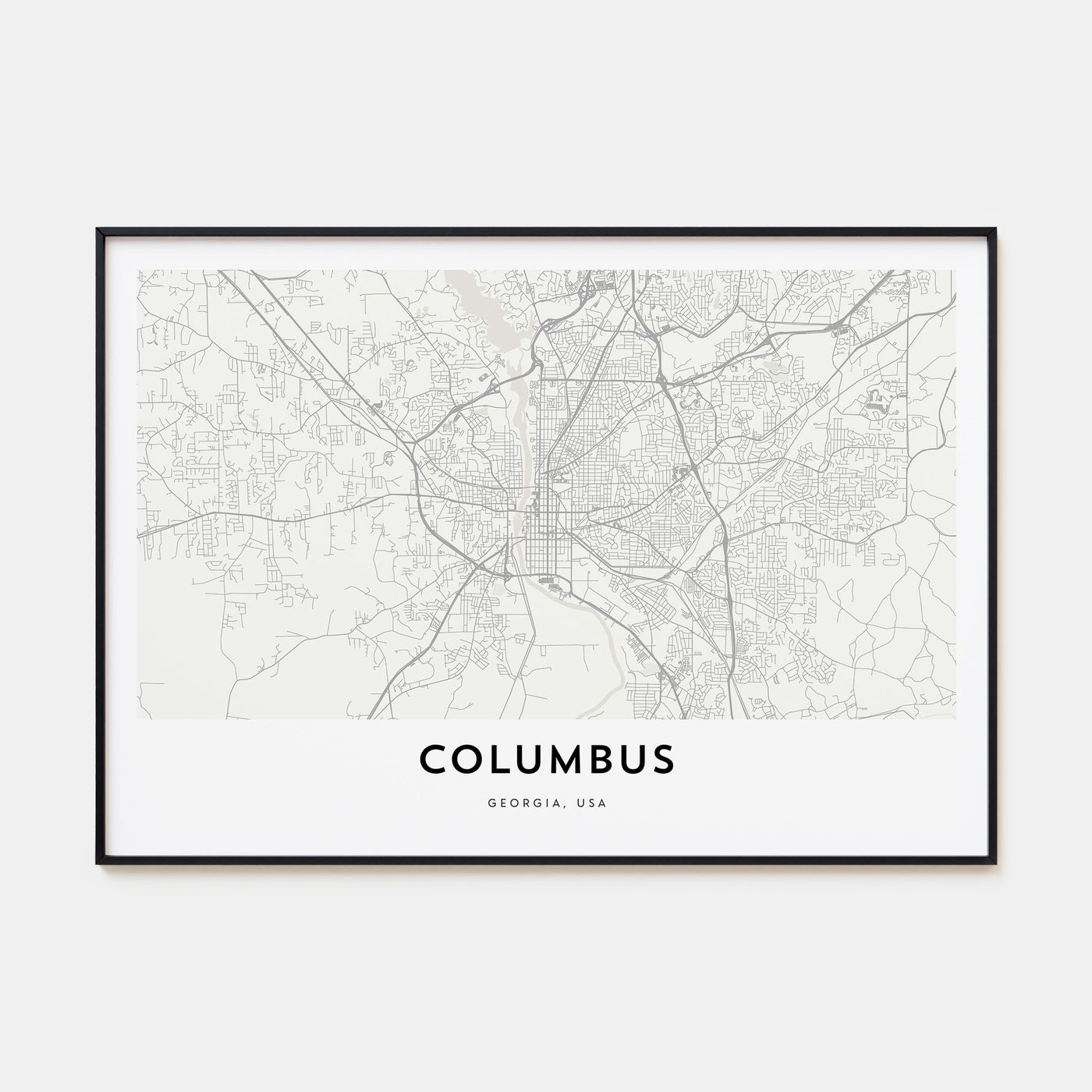 Columbus, Georgia Map Landscape Poster