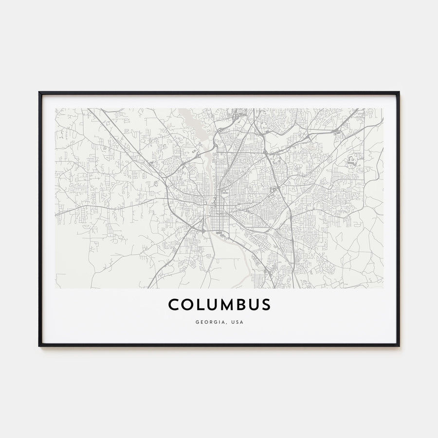 Columbus, Georgia Map Landscape Poster