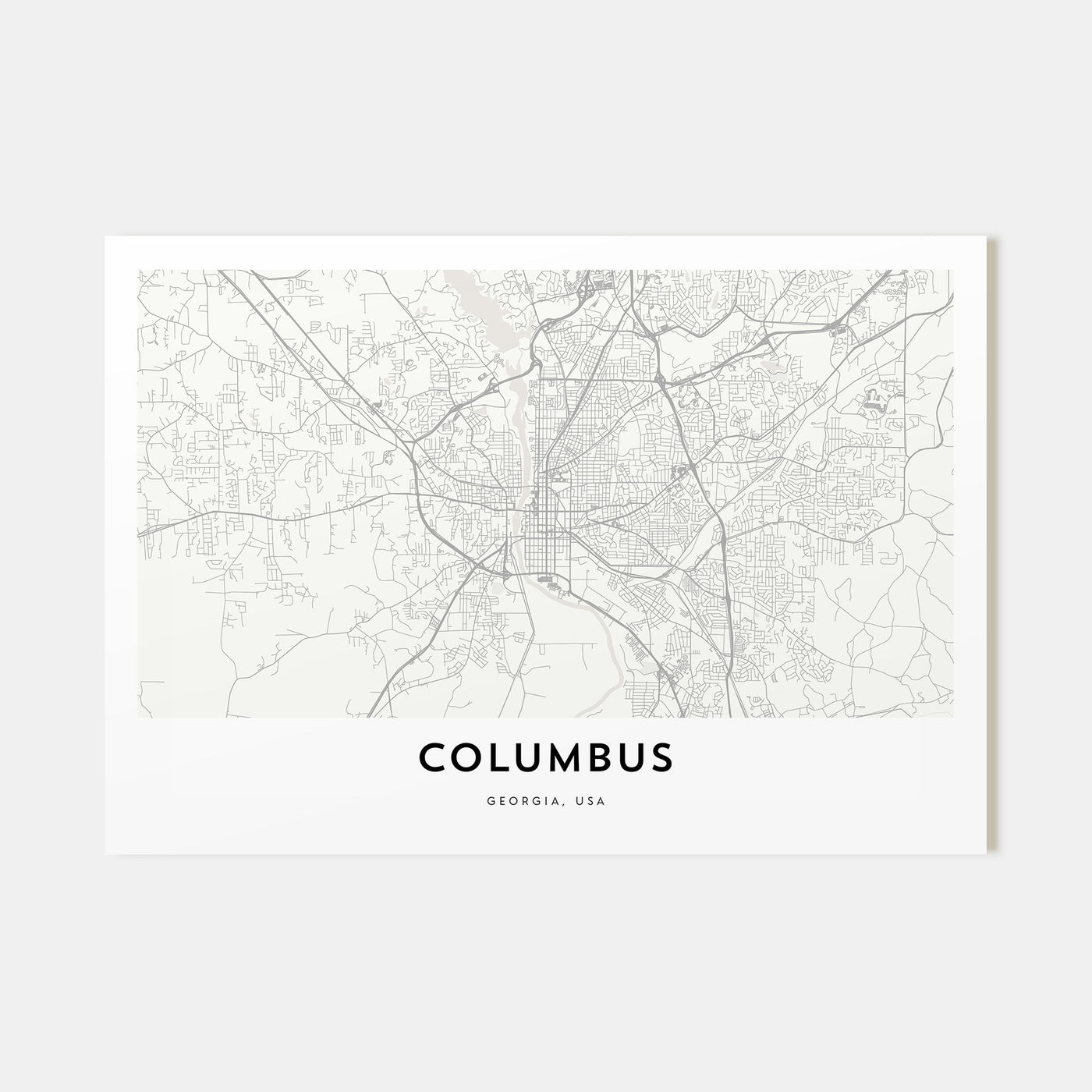 Columbus, Georgia Map Landscape Poster
