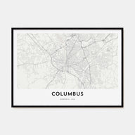 Columbus, Georgia Map Landscape Poster