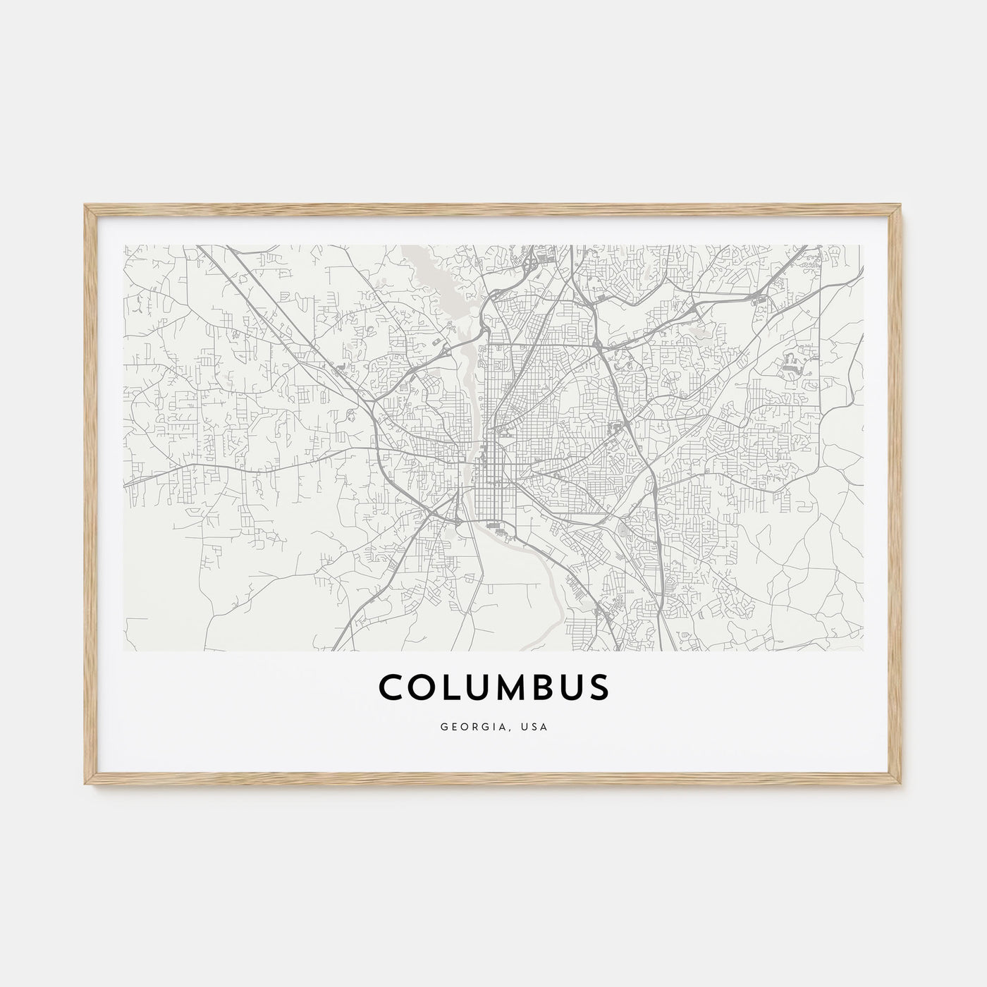 Columbus, Georgia Map Landscape Poster