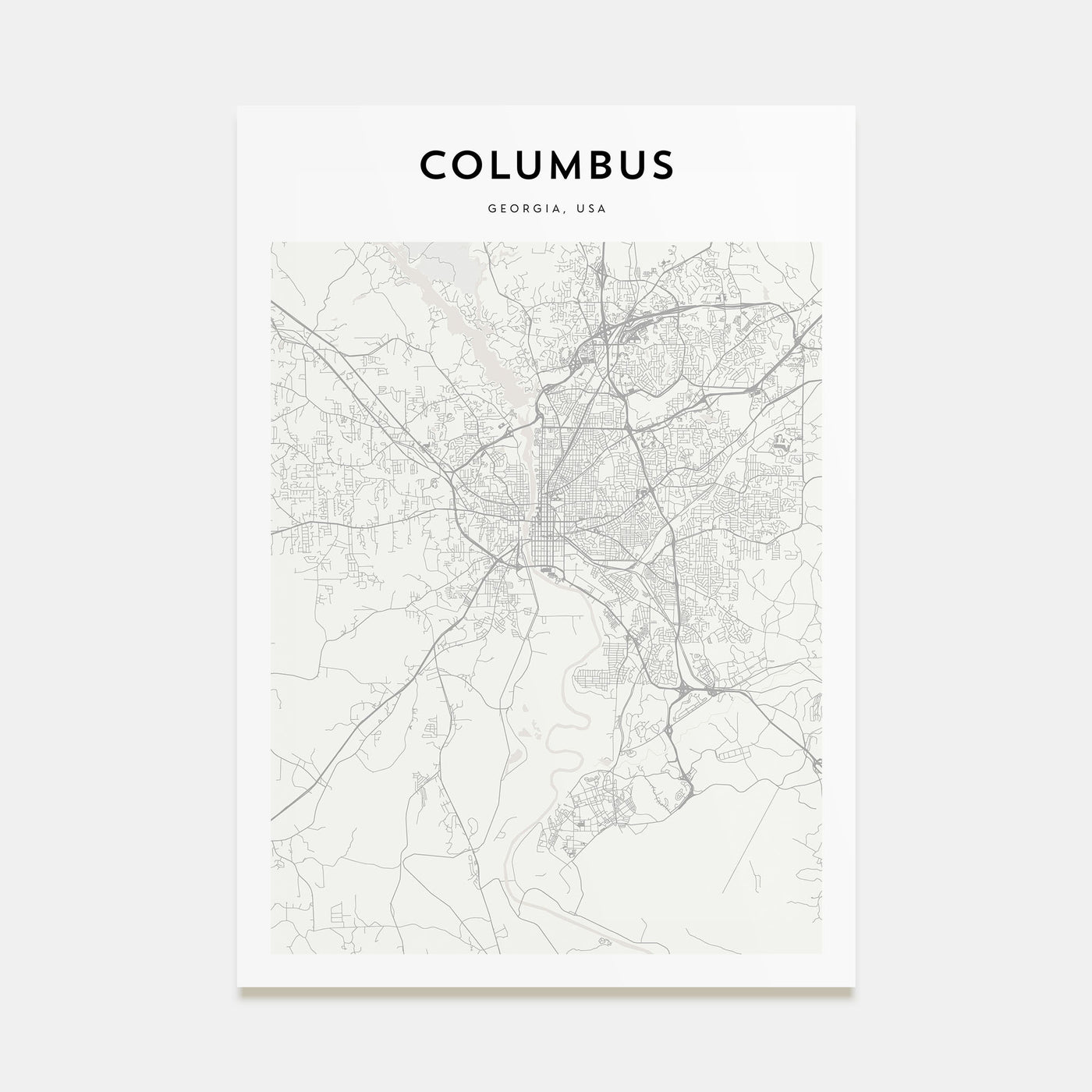 Columbus, Georgia Map Portrait Poster