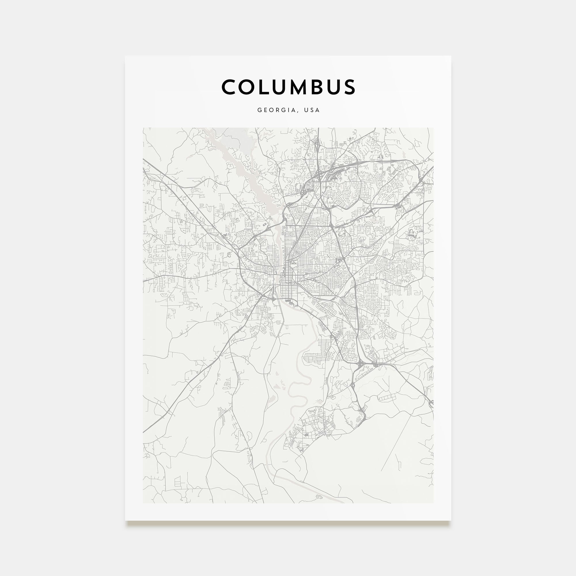 Columbus, Georgia Map Portrait Poster
