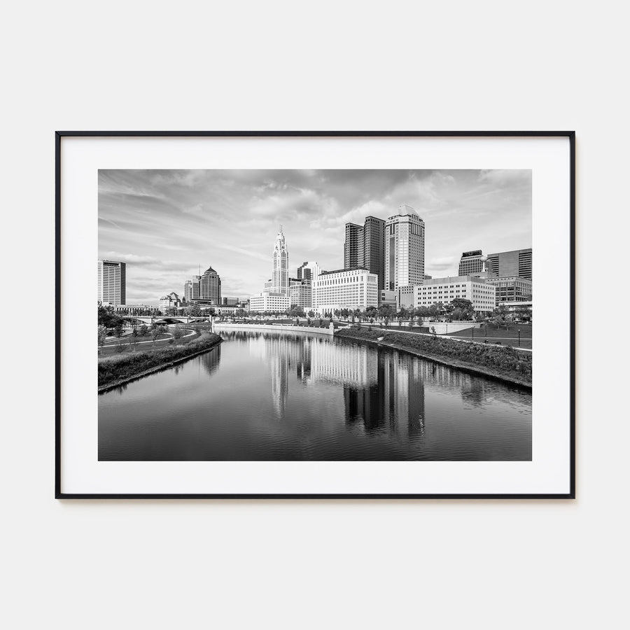 Columbus, Ohio Landscape B&W Poster