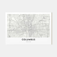 Columbus, Ohio Map Landscape Poster