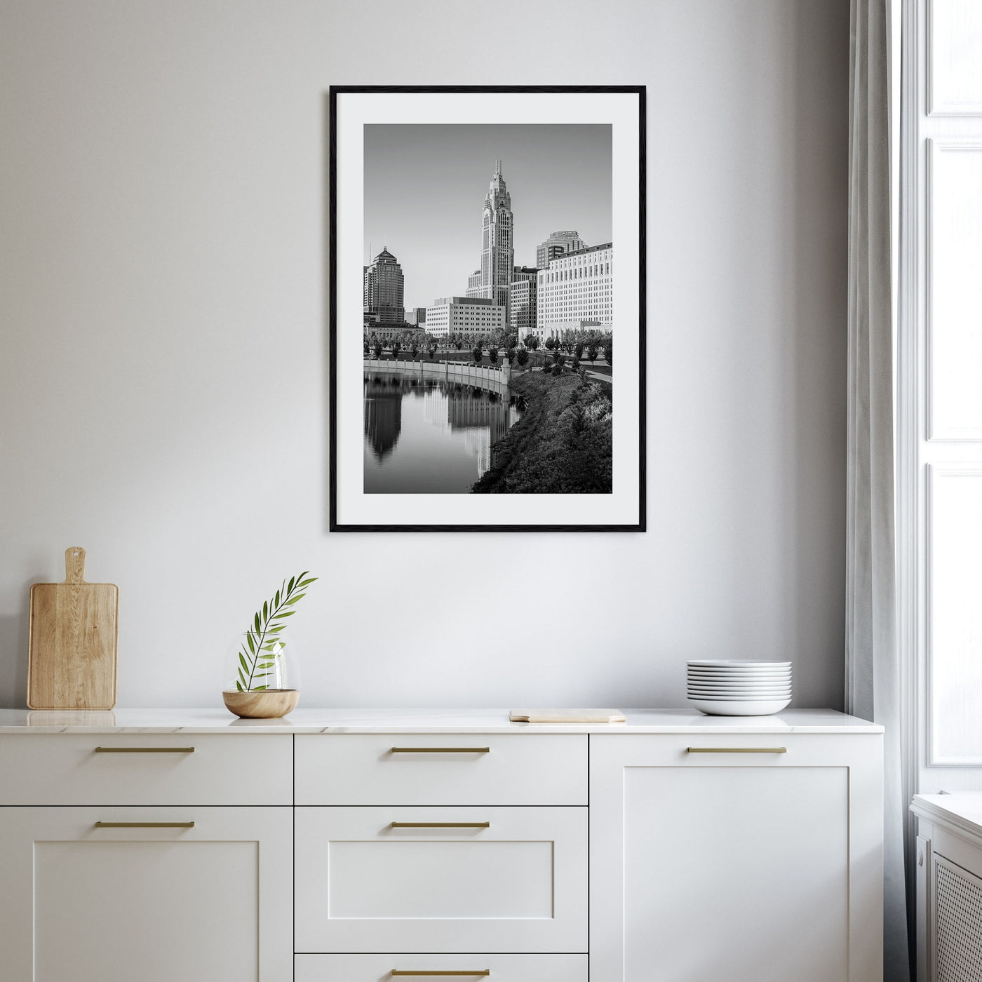 Columbus, Ohio Photo B&W Poster