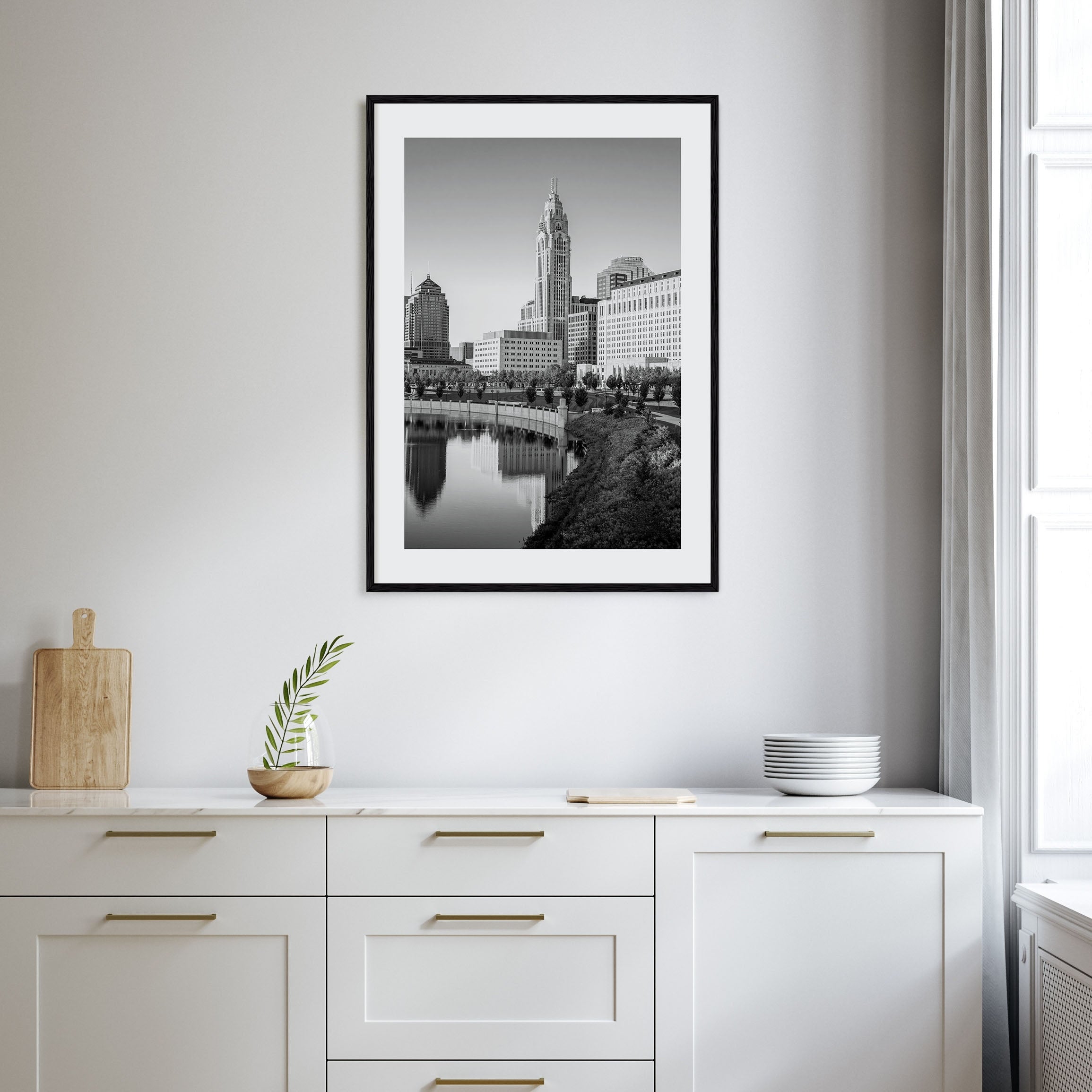 Columbus, Ohio Photo B&W Poster