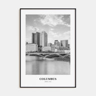Columbus, Ohio Portrait B&W No 1 Poster