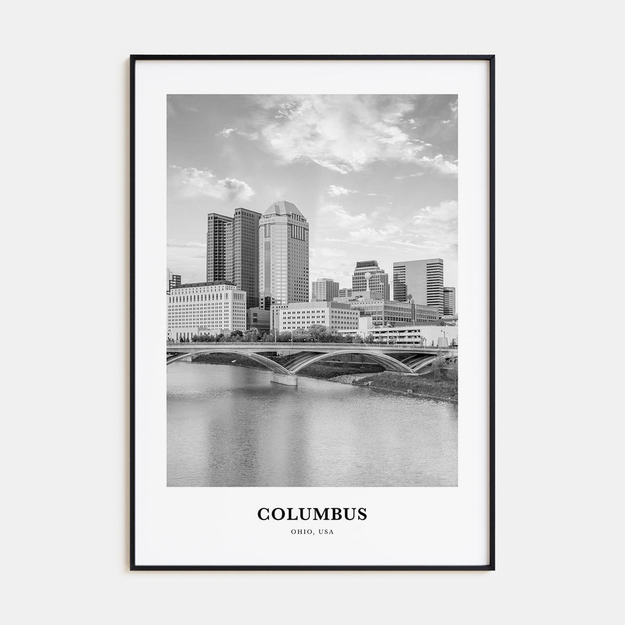 Columbus, Ohio Portrait B&W No 1 Poster