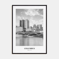 Columbus, Ohio Portrait B&W No 1 Poster