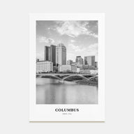 Columbus, Ohio Portrait B&W No 1 Poster