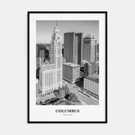 Columbus, Ohio Portrait B&W No 2 Poster