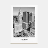 Columbus, Ohio Portrait B&W No 2 Poster