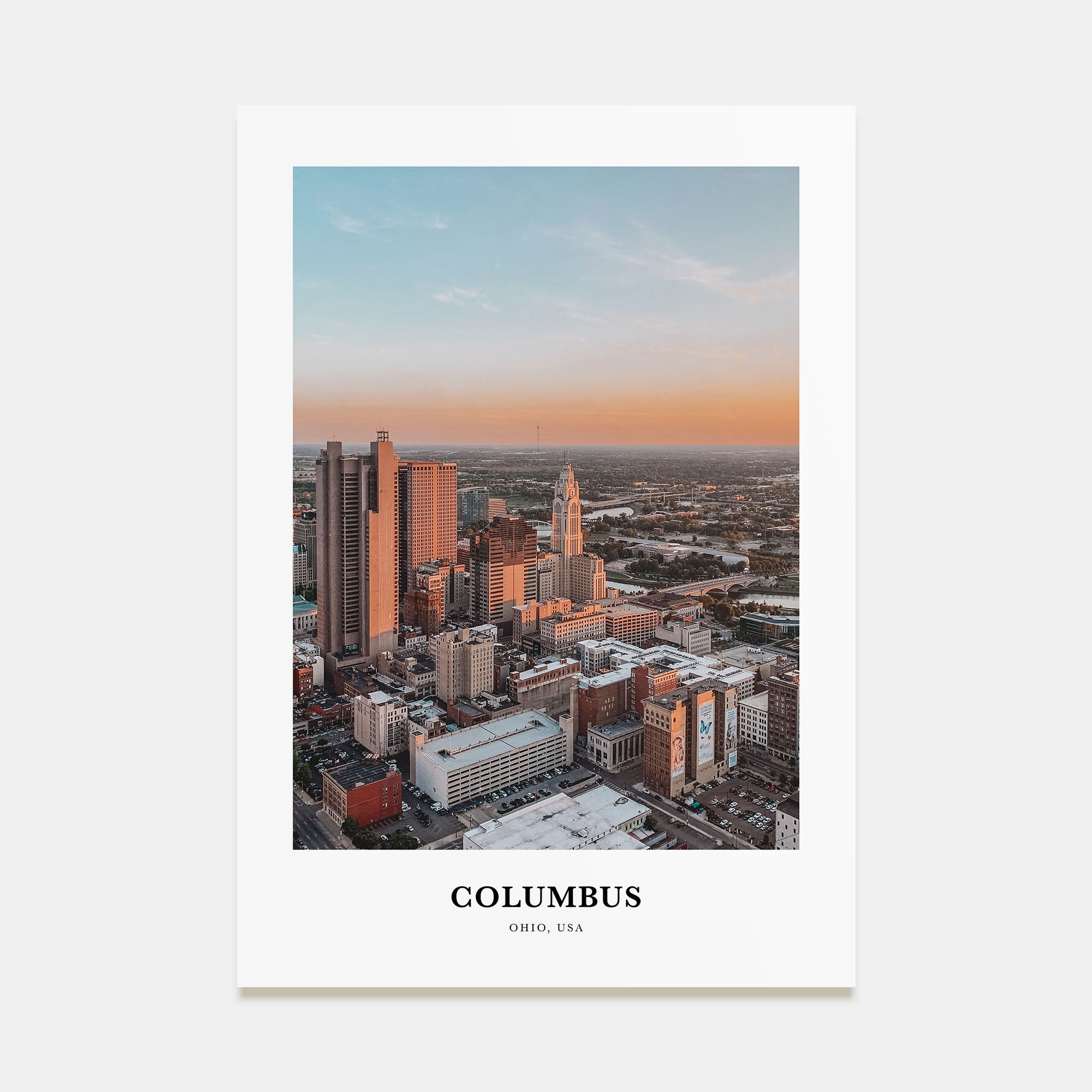 Columbus, Ohio Portrait Color No 3 Poster