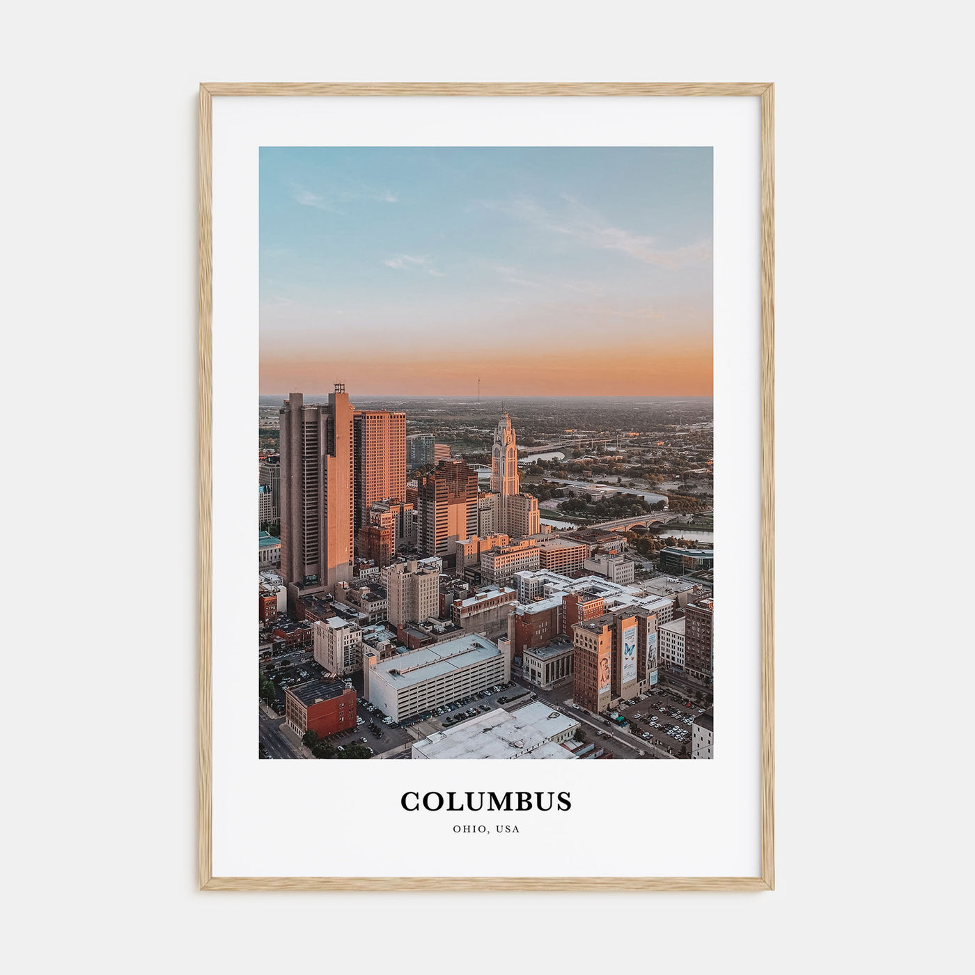 Columbus, Ohio Portrait Color No 3 Poster