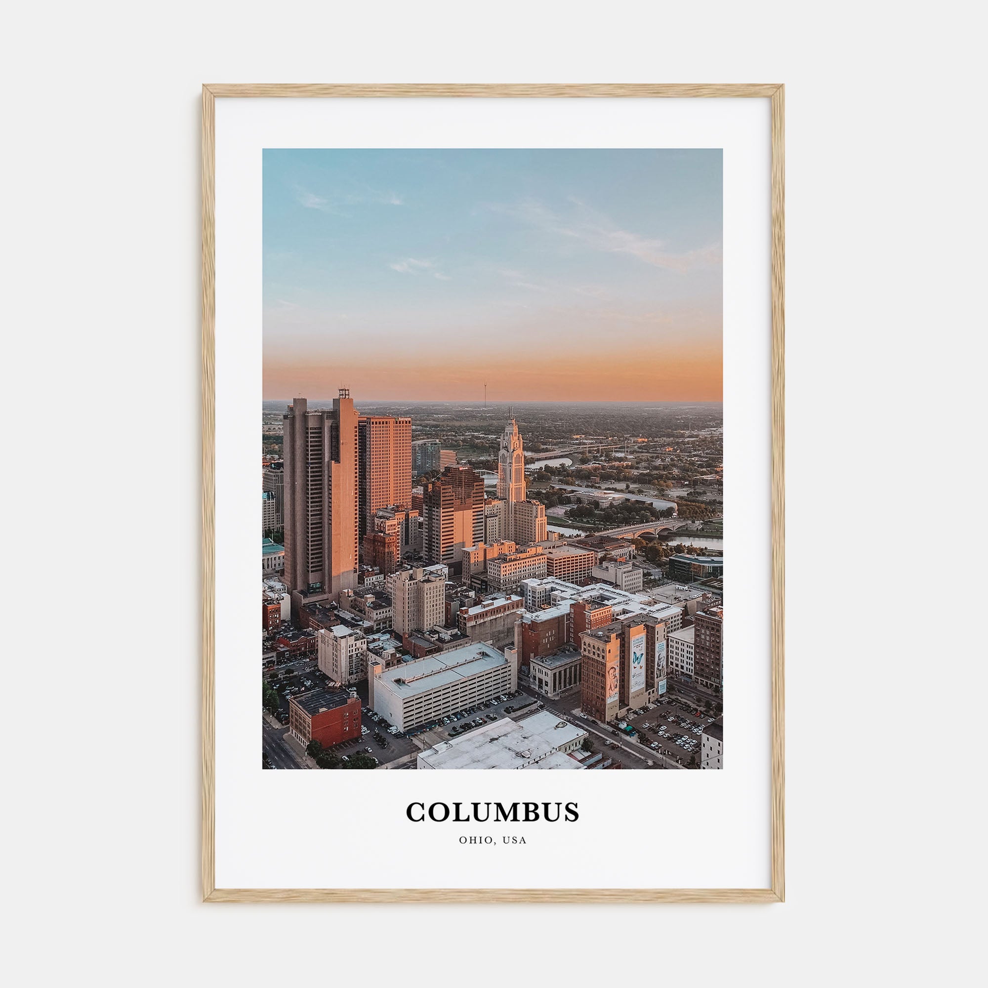 Columbus, Ohio Portrait Color No 3 Poster