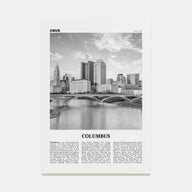 Columbus, Ohio Travel B&W No 1 Poster