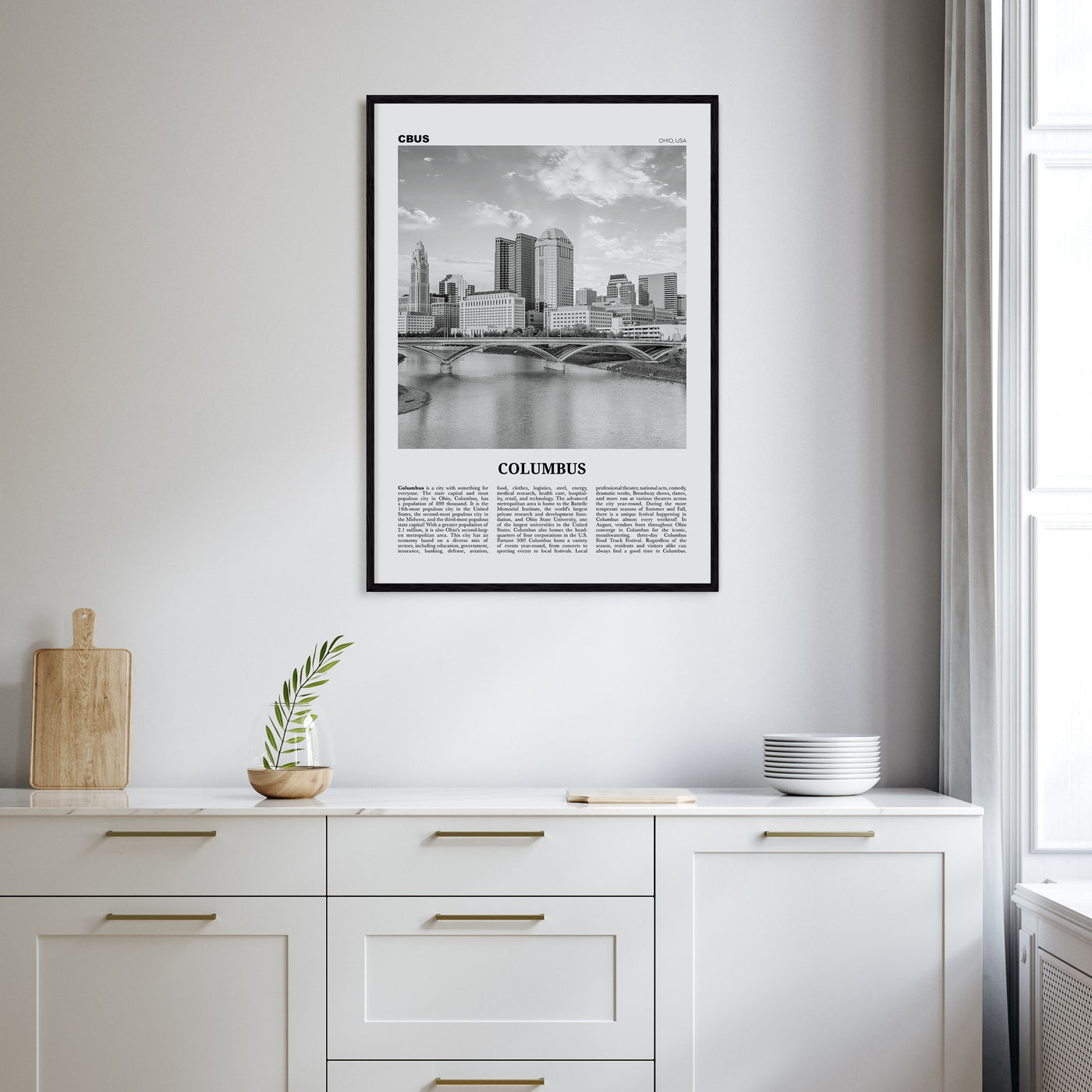 Columbus, Ohio Travel B&W No 1 Poster