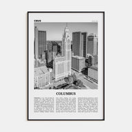Columbus, Ohio Travel B&W No 2 Poster