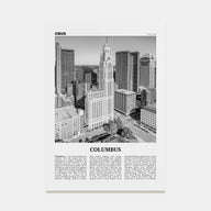 Columbus, Ohio Travel B&W No 2 Poster