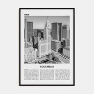 Columbus, Ohio Travel B&W No 2 Poster