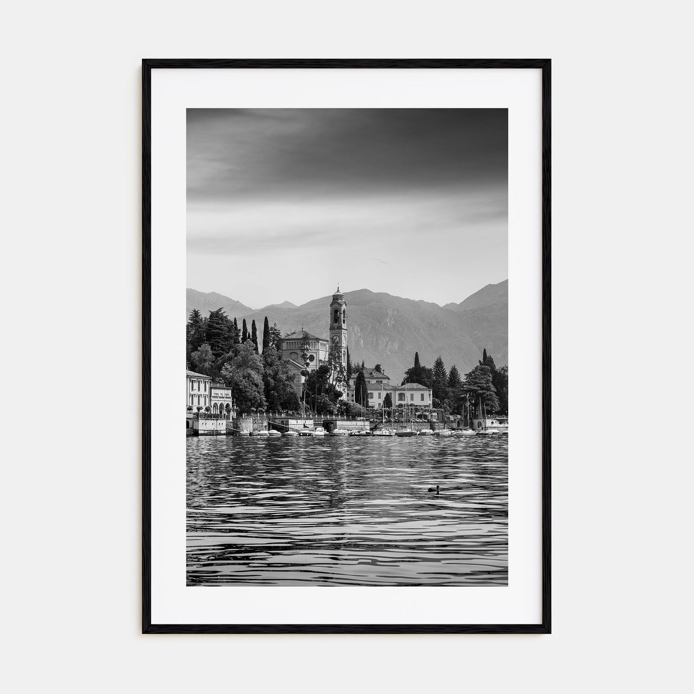 Como Lake Photo B&W Poster