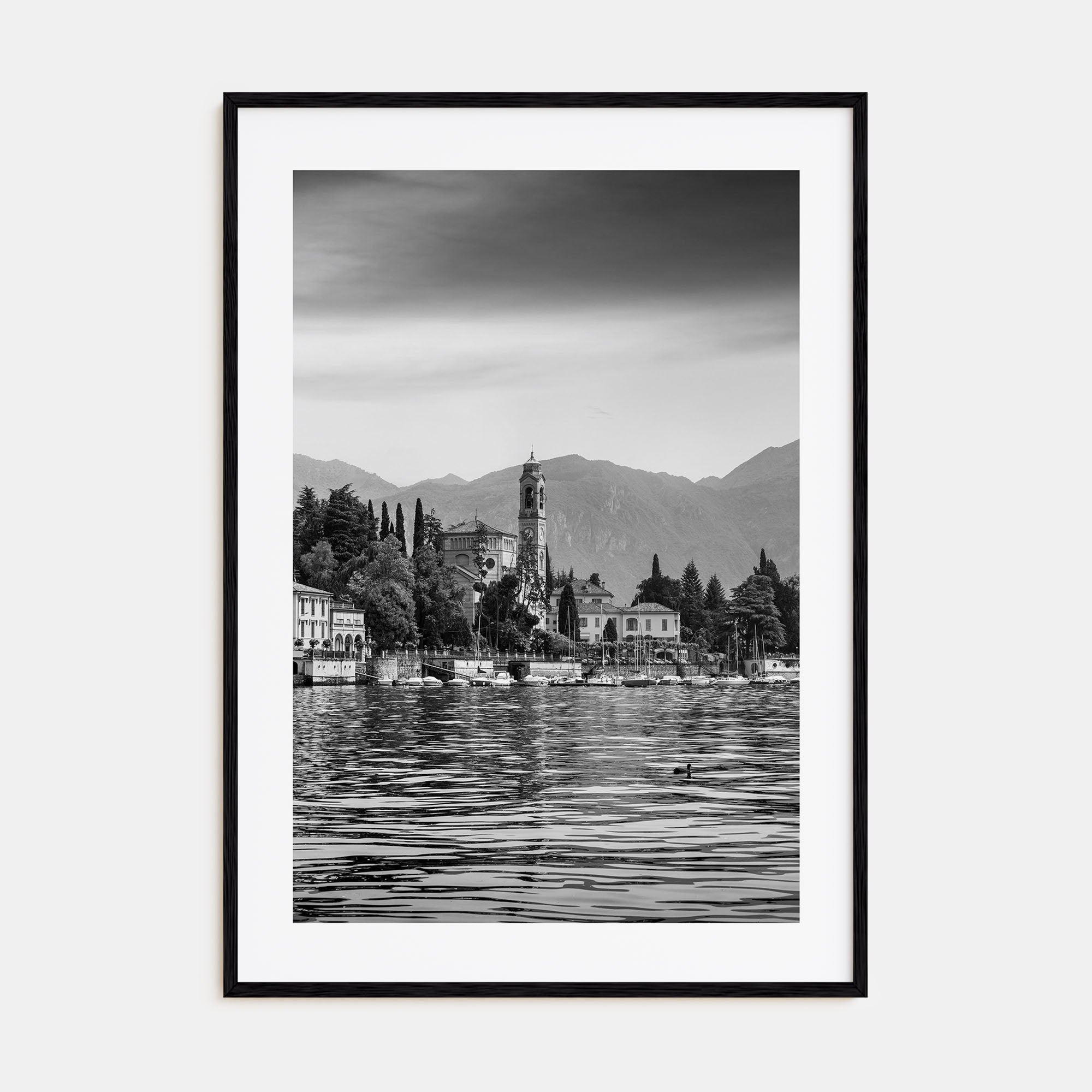 Como Lake Photo B&W Poster