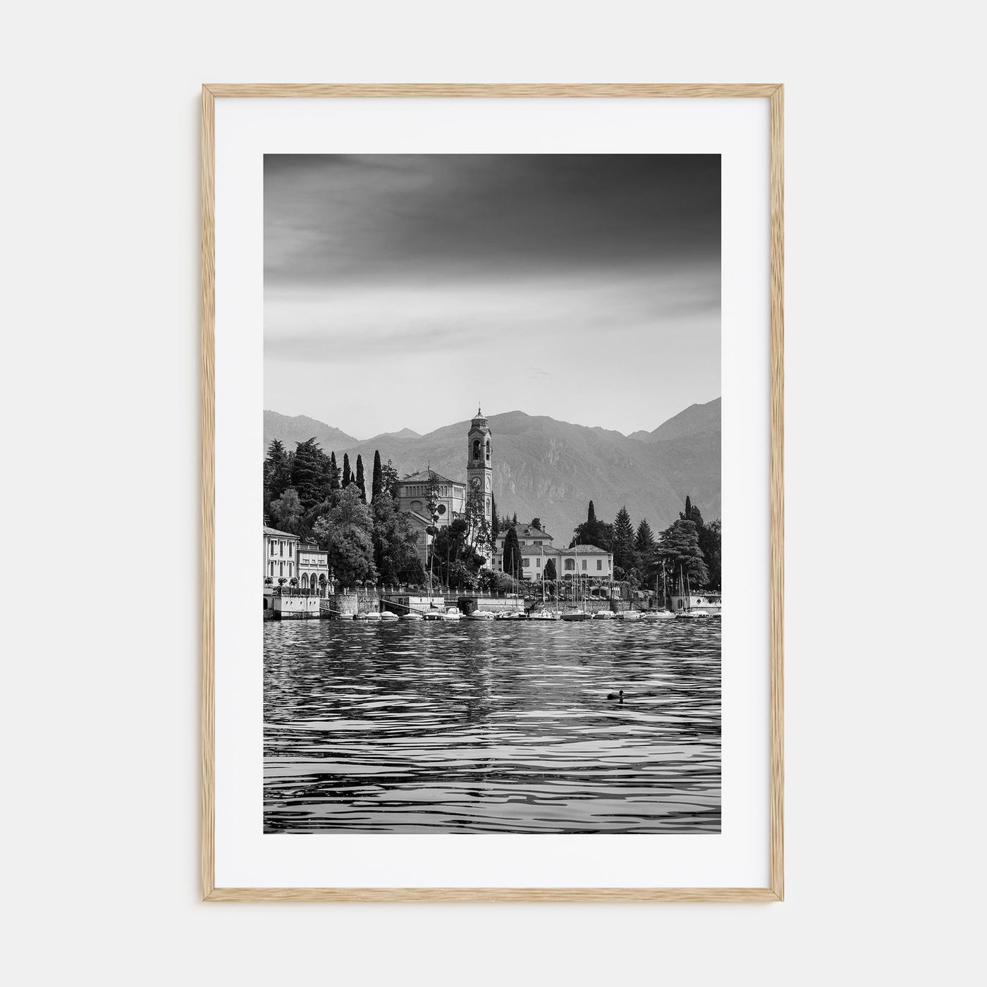 Como Lake Photo B&W Poster
