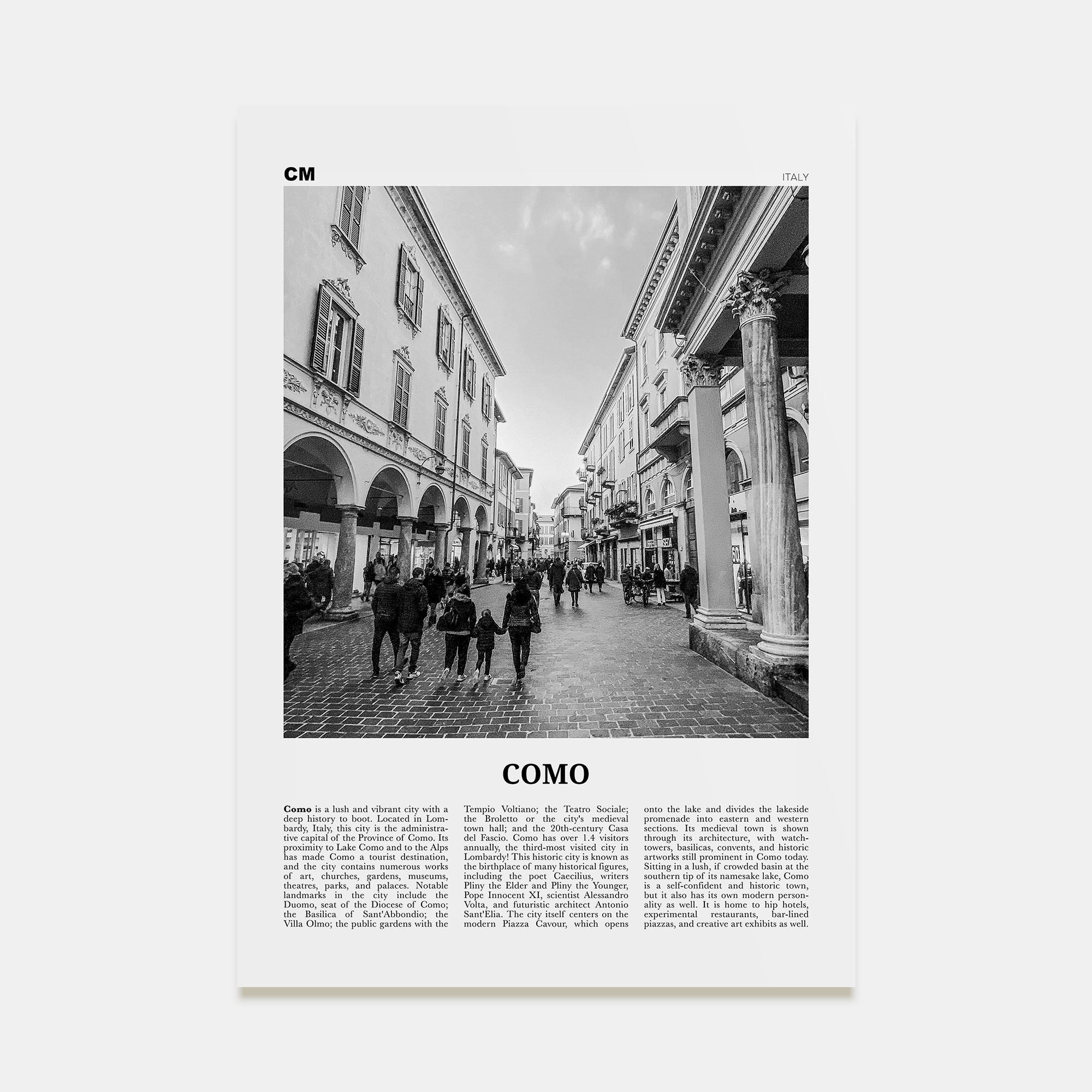 Como Travel B&W No 2 Poster