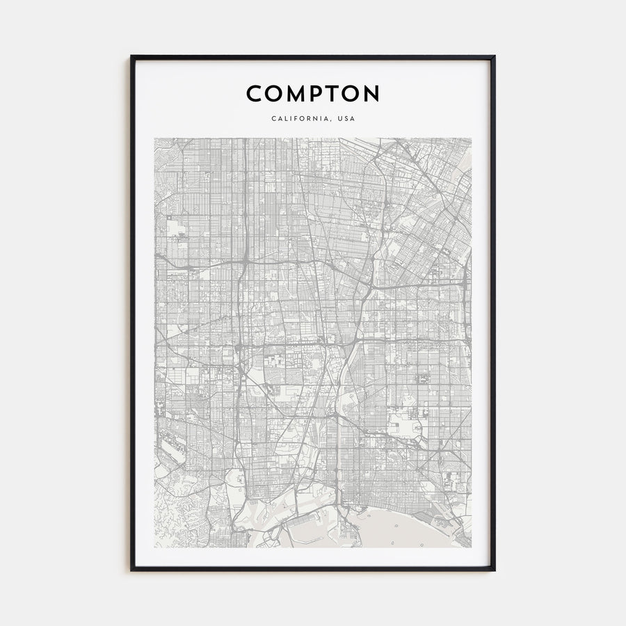 Compton Map Portrait Poster