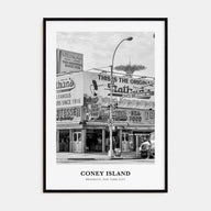 Coney Island Portrait B&W Poster