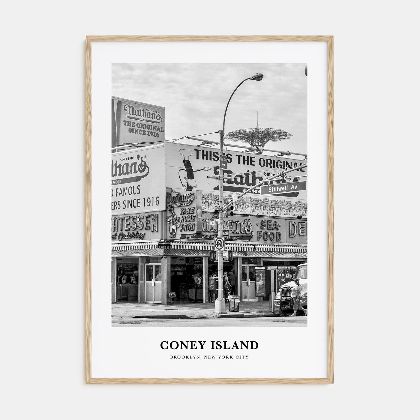 Coney Island Portrait B&W Poster