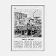 Coney Island Travel B&W Poster