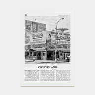 Coney Island Travel B&W Poster