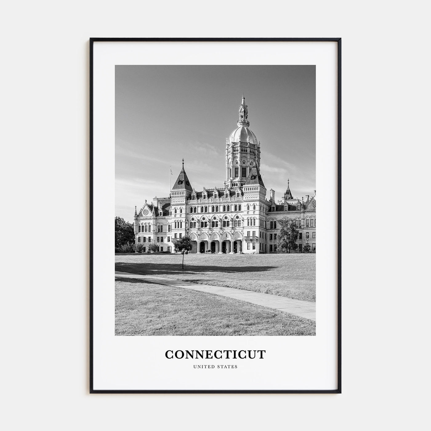 Connecticut Portrait B&W Poster