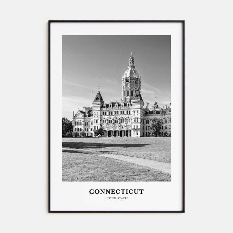 Connecticut Portrait B&W Poster