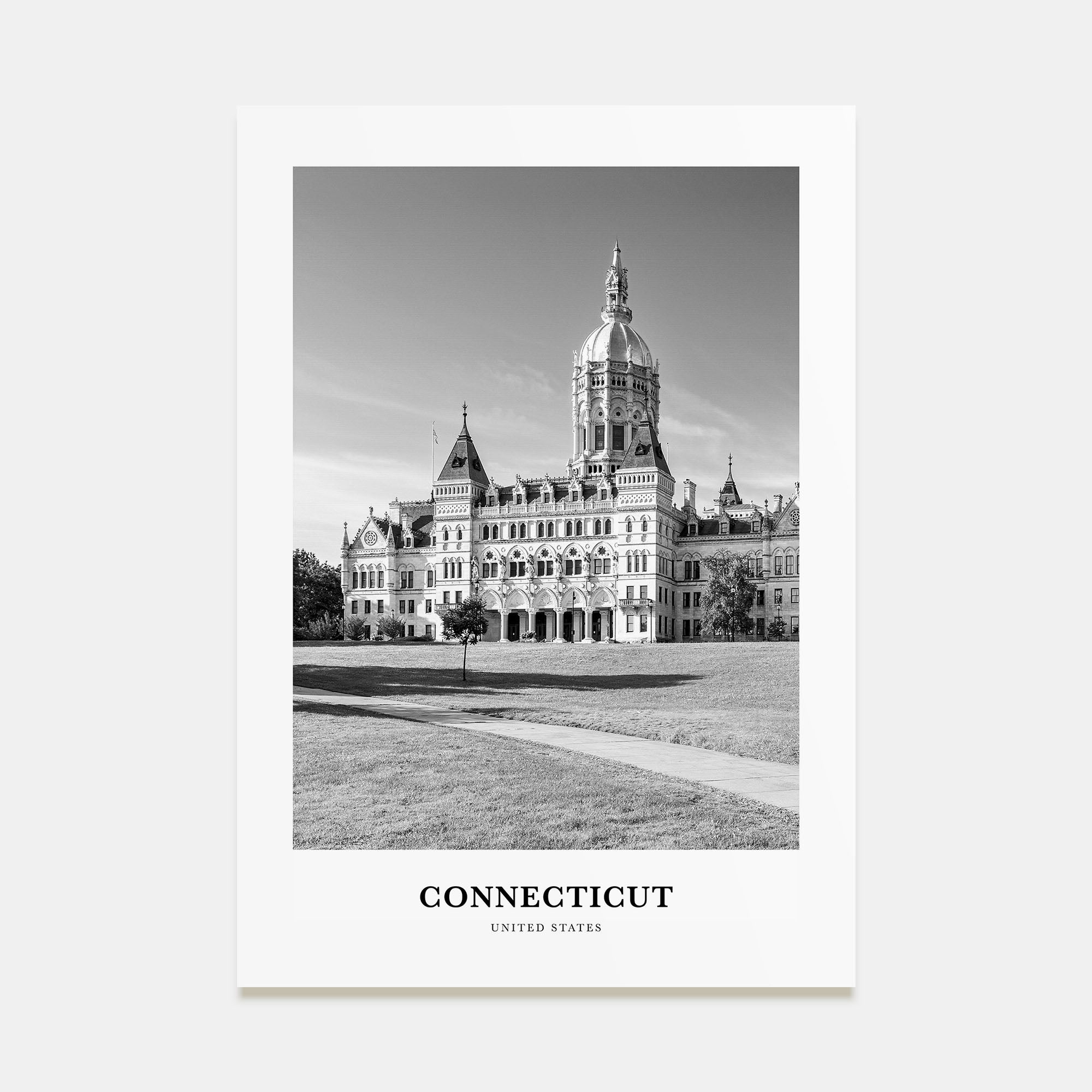 Connecticut Portrait B&W Poster