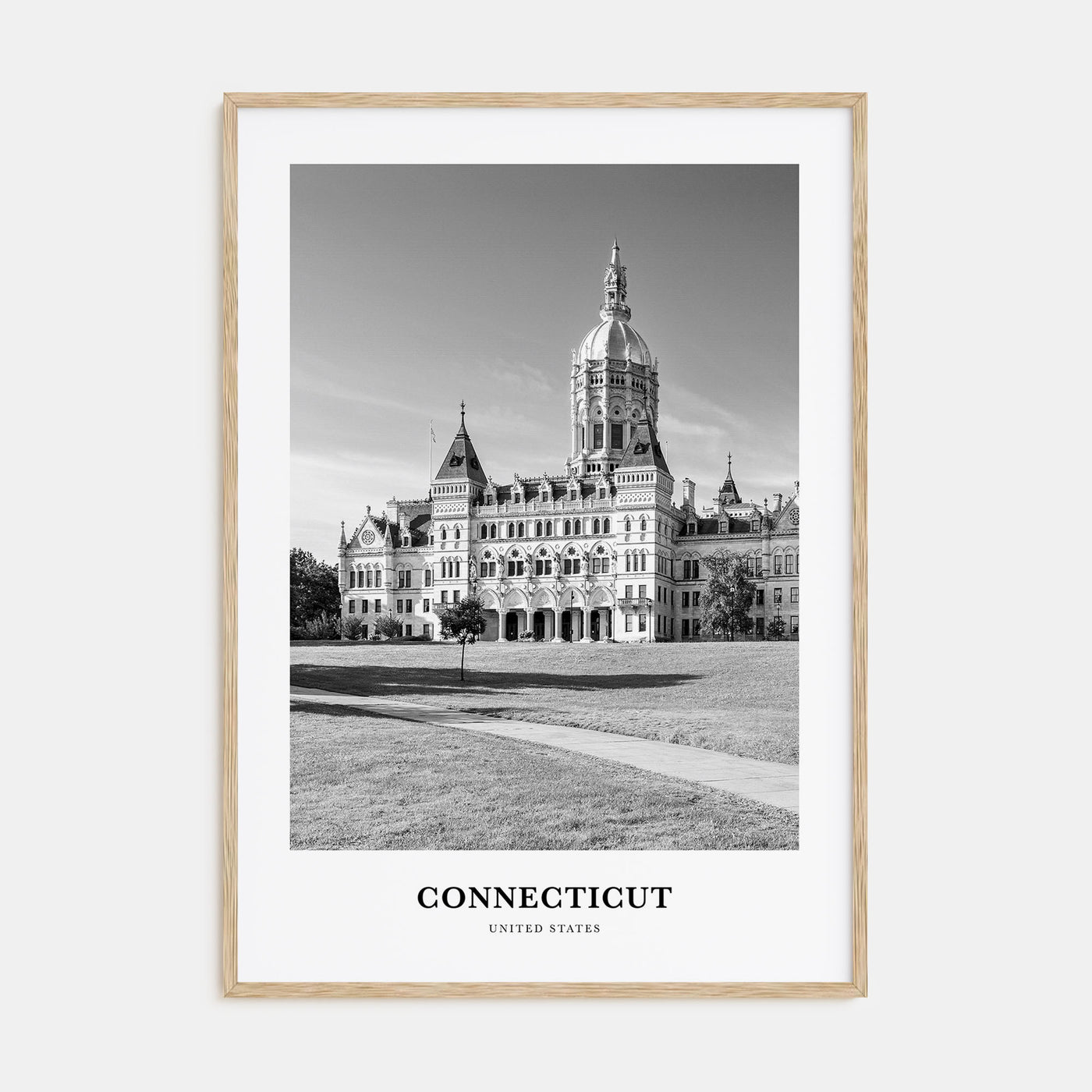Connecticut Portrait B&W Poster