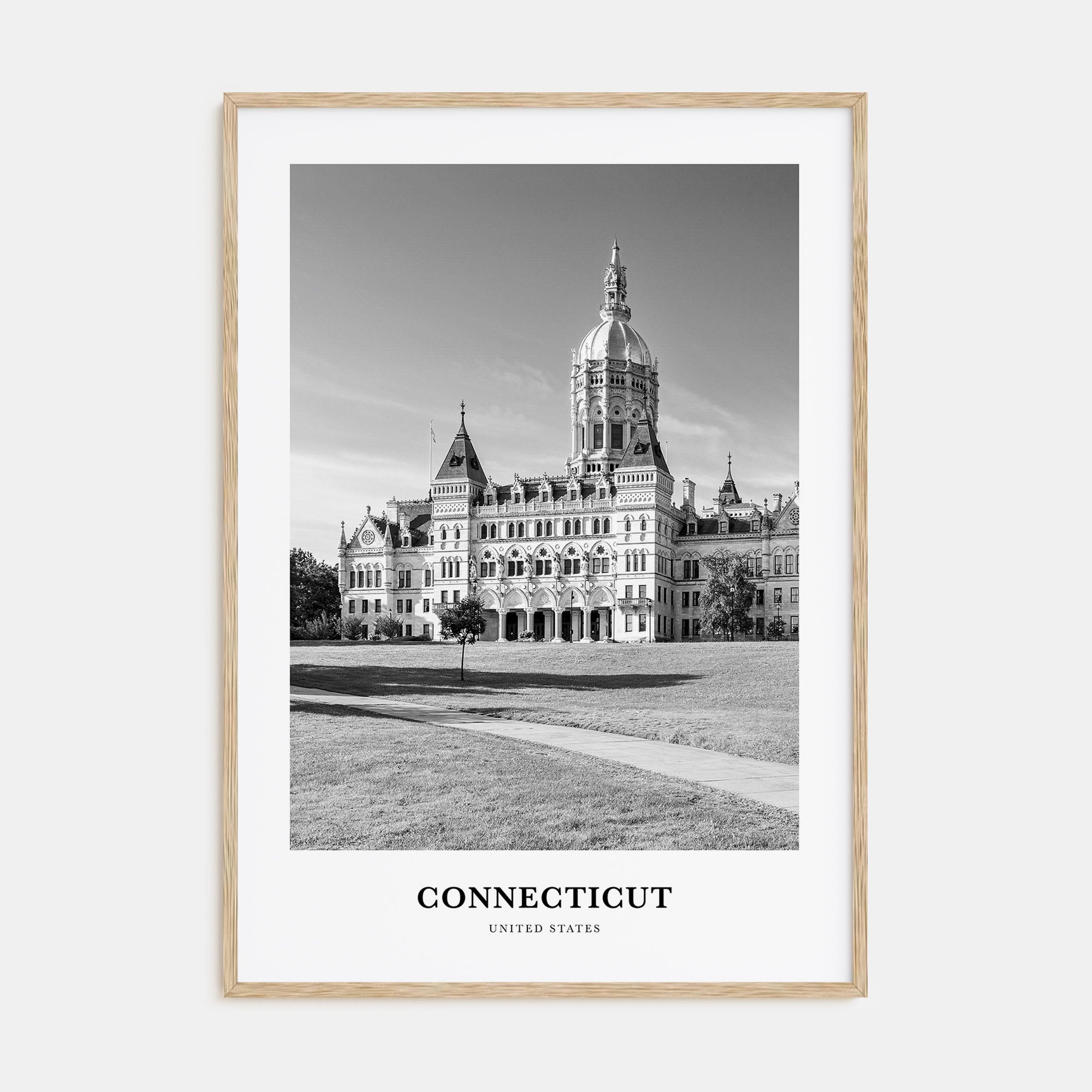 Connecticut Portrait B&W Poster