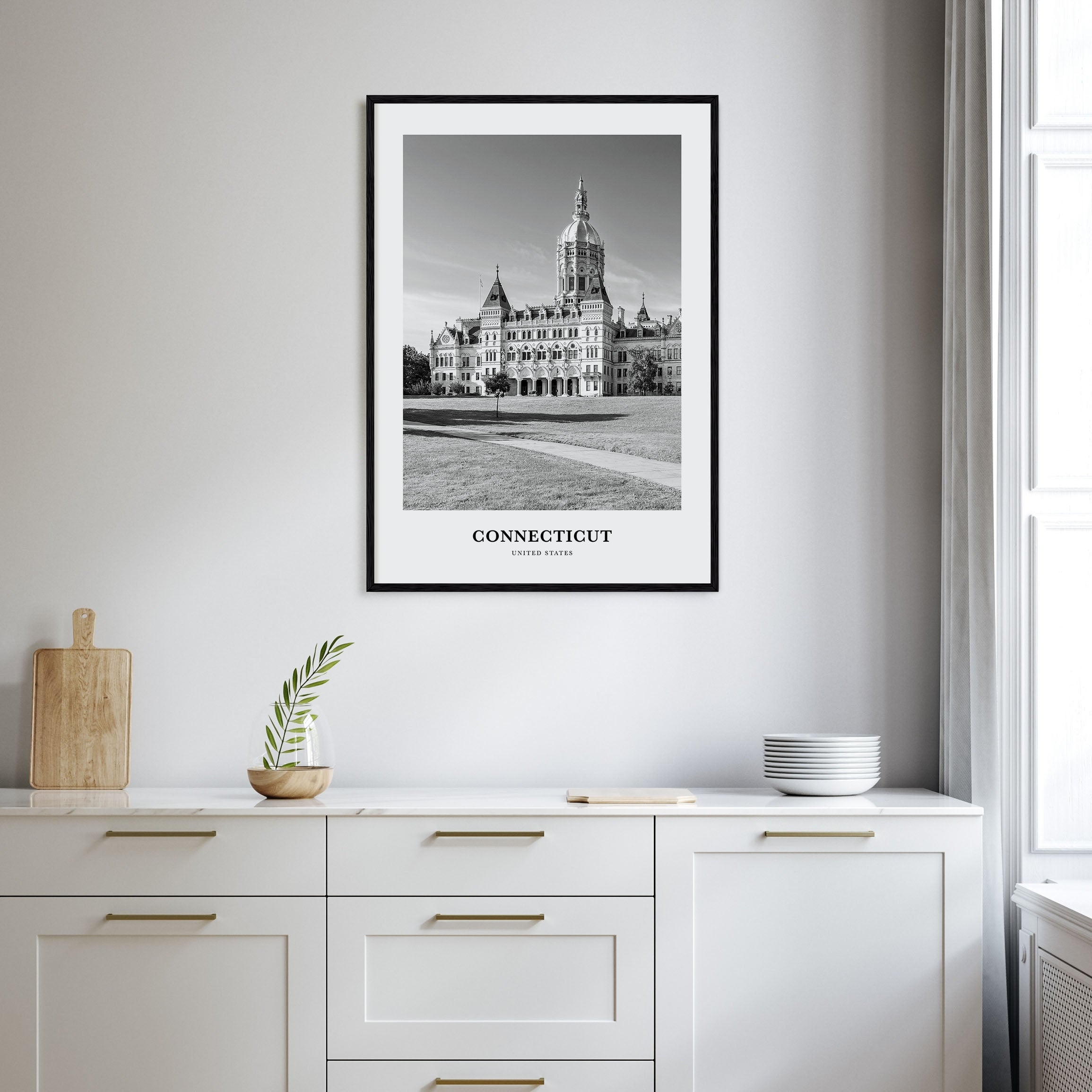 Connecticut Portrait B&W Poster