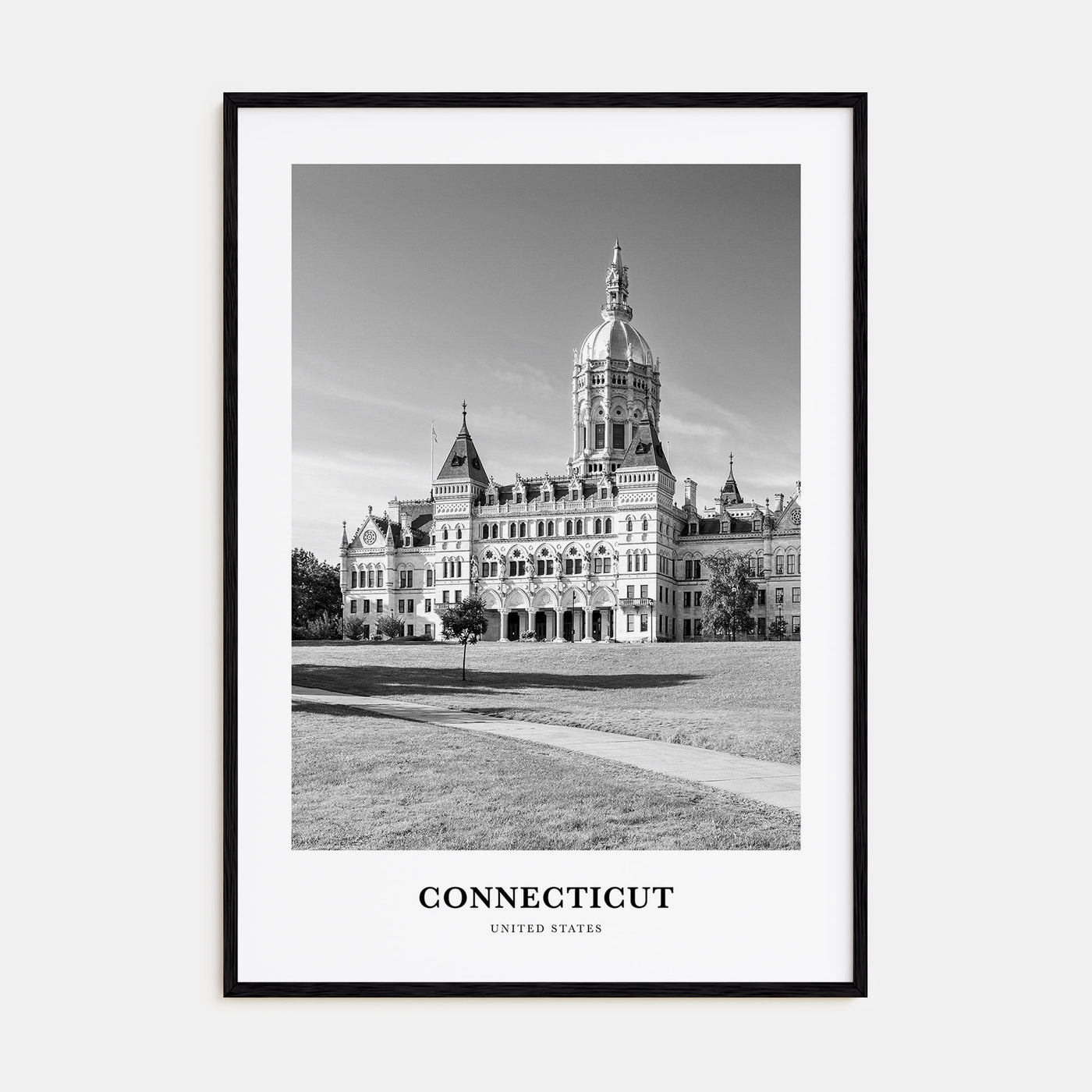 Connecticut Portrait B&W Poster