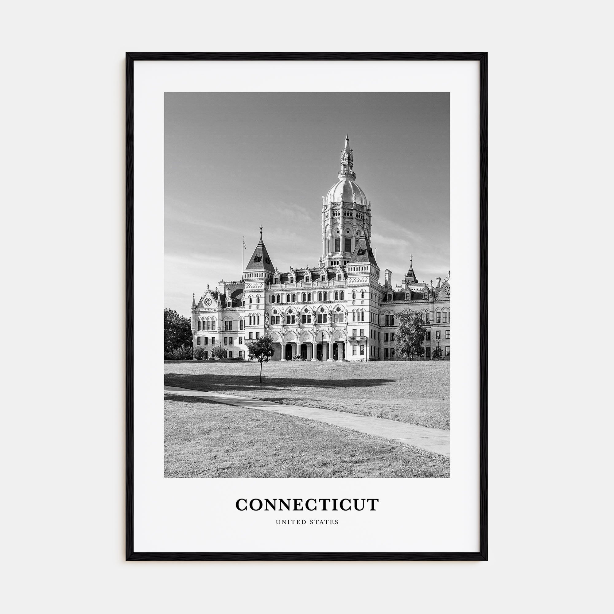 Connecticut Portrait B&W Poster