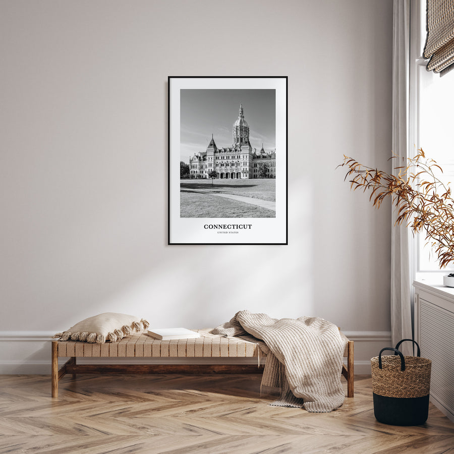 Connecticut Portrait B&W Poster