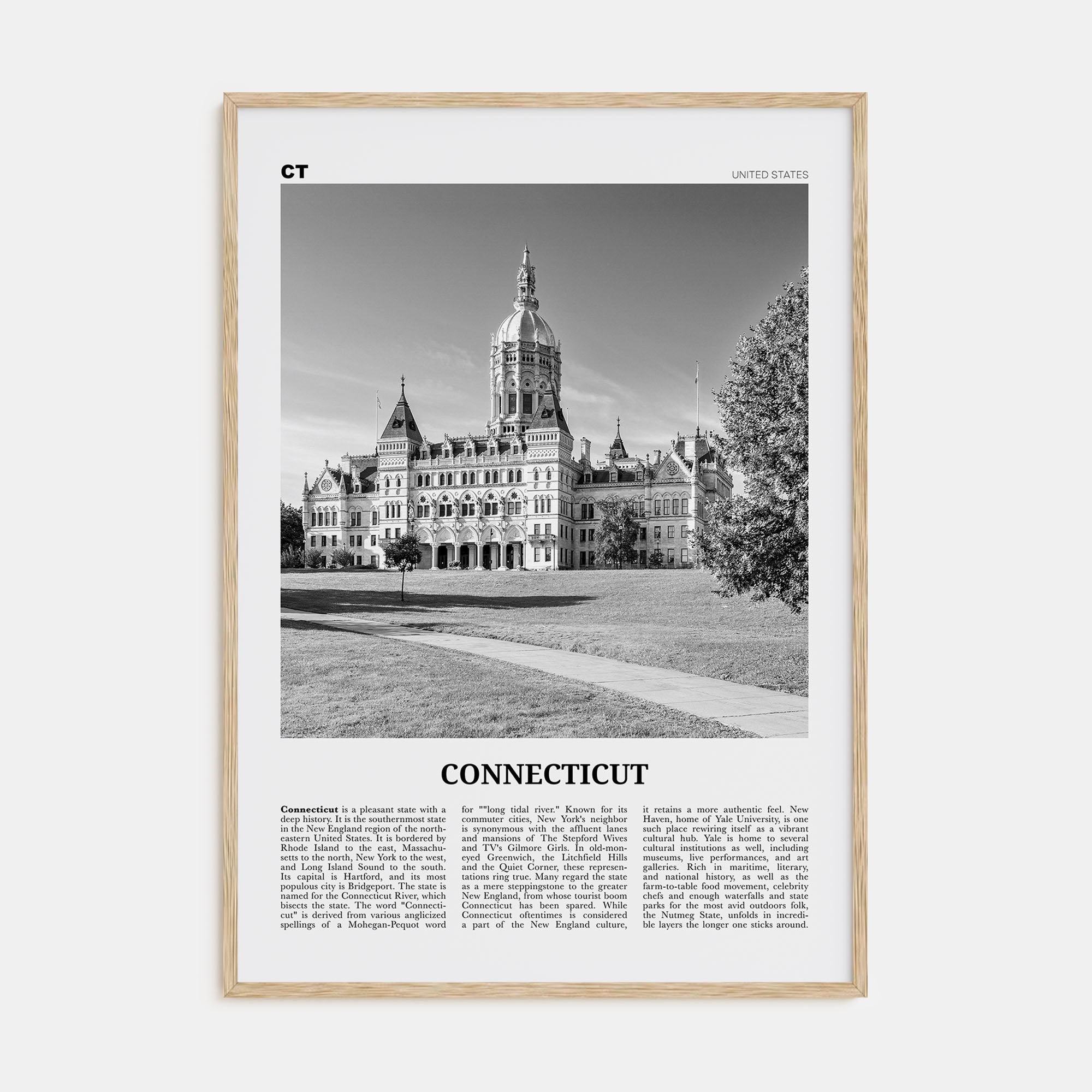 Connecticut Travel B&W No 2 Poster