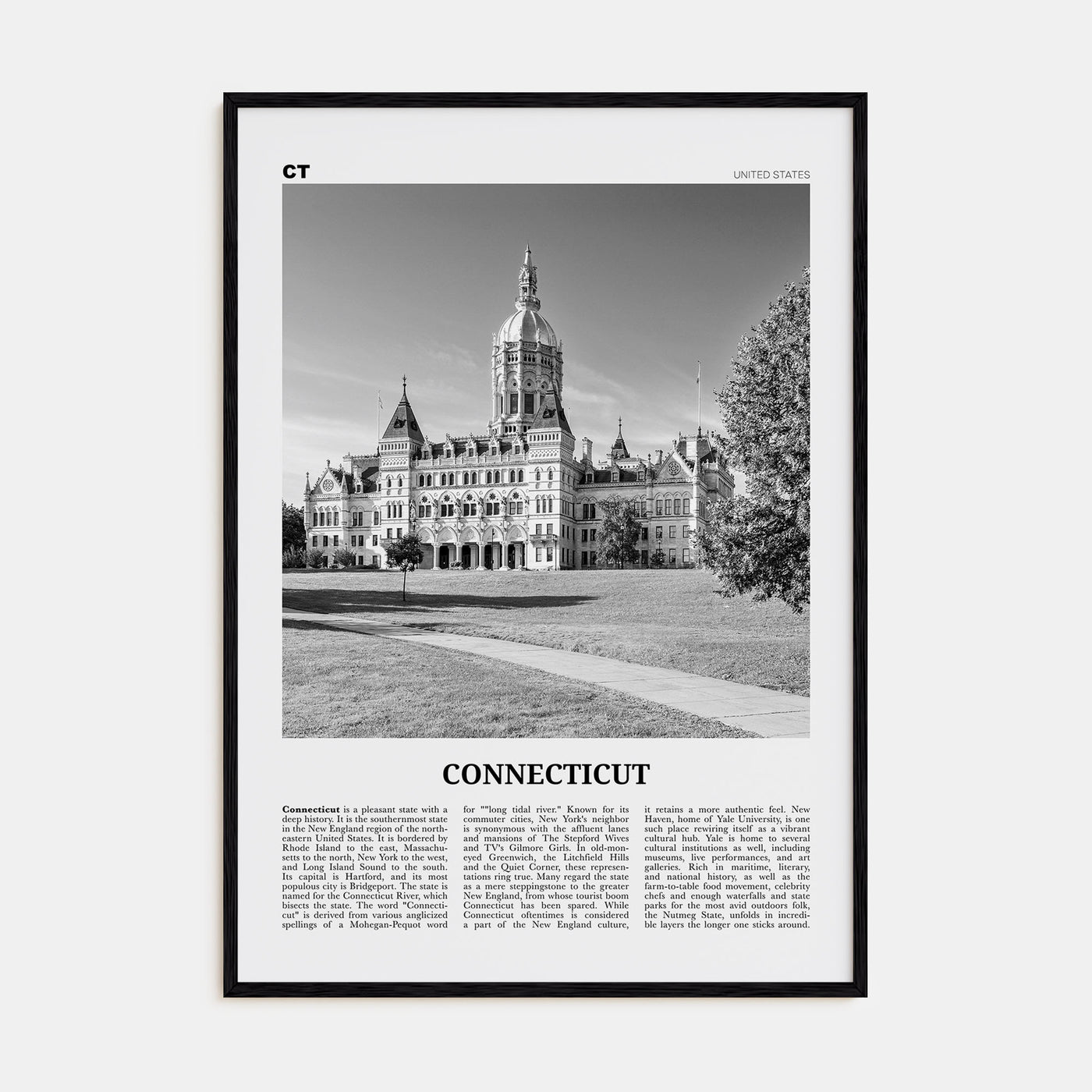 Connecticut Travel B&W No 2 Poster