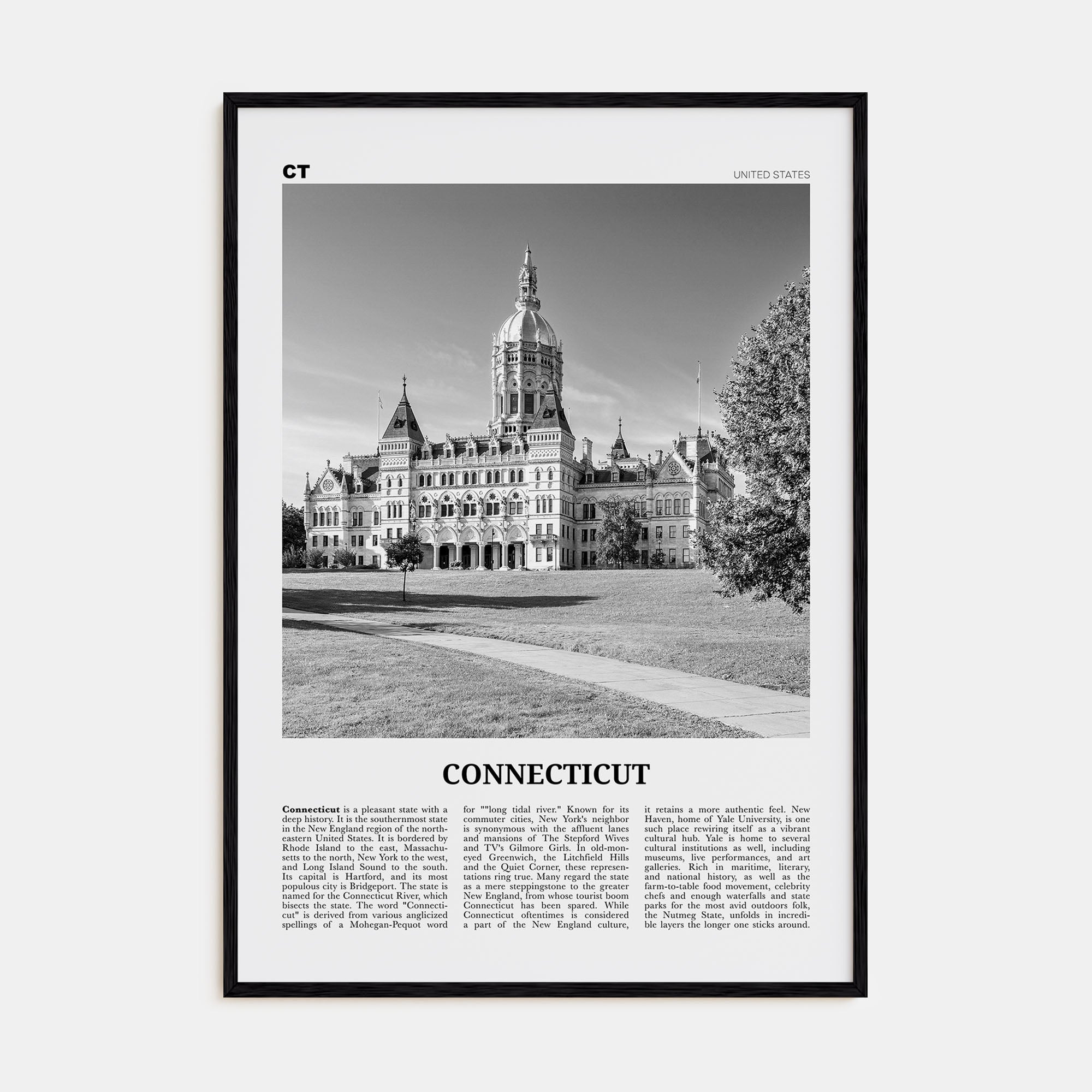 Connecticut Travel B&W No 2 Poster